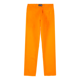 Pantalón recto en lino de color liso para hombre Zanahoria vista trasera