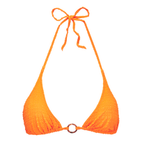 Top bikini donna a triangolo Plumetis Carota vista frontale