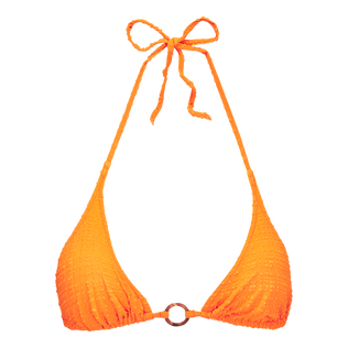 Top bikini donna a triangolo Plumetis Carota vista frontale