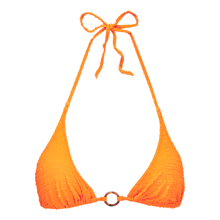 Women Triangle Bikini Top Plumetis - Flou - Orange - Size M - Vilebrequin