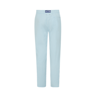 Men Wool Regular Pants Micro Rayures Tailoring Blue topaz back view