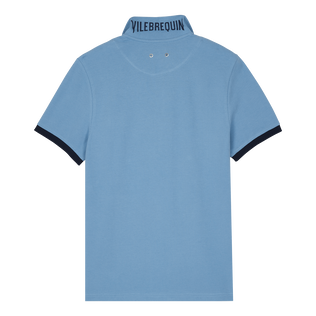 Men Cotton Pique Polo Shirt Solid Divine back view