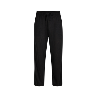 Pantaloni in jersey di lino tinta unita Nero vista posteriore