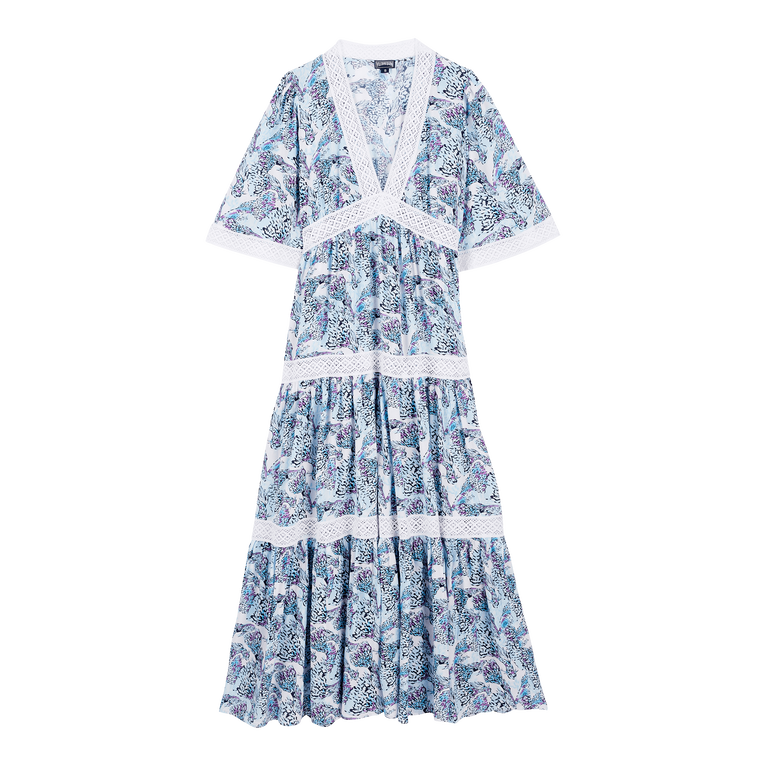 Women  Long Dress Isadora Fish - Lou - White - Size L - Vilebrequin