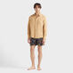 Men Linen Shirt Natural dye Mocha front worn view