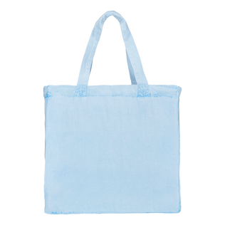 Unisex-Strandtasche aus Leinen mit Mineralfarbstoff Thalassa Rückansicht