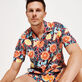 Chemise Bowling en lin homme Presse Citron Bourgogne vue portée de face