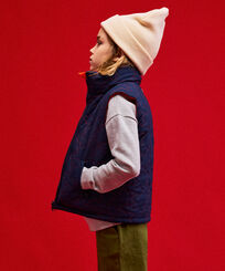 Boys Quilted Reversible Jacket Turtles Tomato front worn view