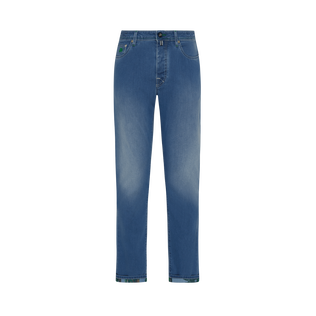 Men 5-Pockets Denim Pants Palms Offset Med denim w2 front view