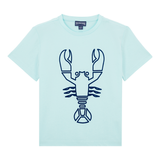 T-shirt bambino in cotone biologico con stampa Lobster floccata Thalassa vista frontale