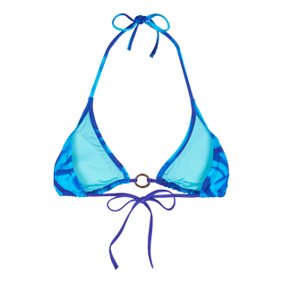 Women Triangle Bikini Top Les Draps Froissés Neptune blue back view