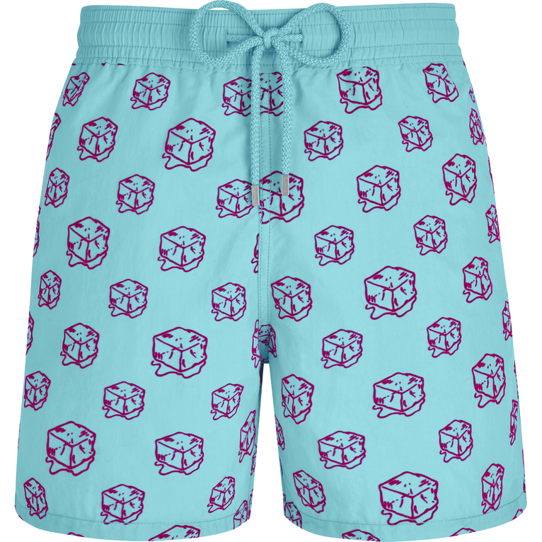 Nola Badeshorts Beflockte Für Herren – Vilebrequin X John M Armleder - Moorea - Blau - Größe XS - Vilebrequin
