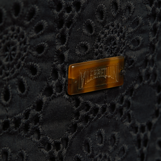 Tote bag en coton unisexe Broderies Anglaises Noir vue de détail 5