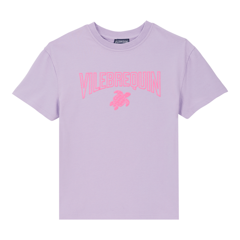 T-shirt En Coton Organique Logo Gomme Garçon - Gabin - Violet