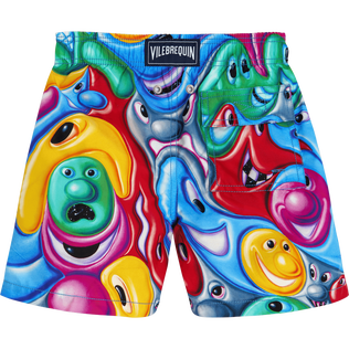 Boys Swim Shorts Faces In Places - Vilebrequin x Kenny Scharf Multicolor back view