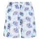 Bermudas de lino con estampado Flash Flowers para mujer Purple blue vista frontal