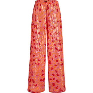 Women Large Silk Pants New Leopard Apricot back view