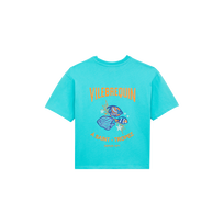 Boys T-shirt Back Gumy fish logo Disco green front view