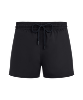 Men Swimwear Short and Fitted Stretch Solid Black front view