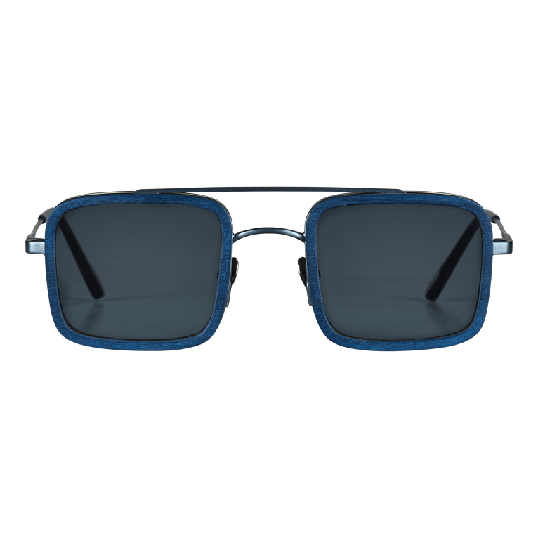 White Tulipwood Men Sunglasses - Sunglasses - Valentin - Blue