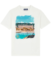 Camiseta de algodón con estampado Cannes para hombre Off white vista frontal