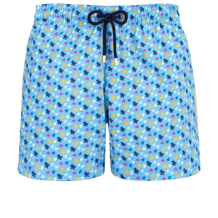 Pantaloncini Mare Uomo Elasticizzati Micro Ronde Des Tortues Rainbow - Costume Da Bagno - Moorise - Blu