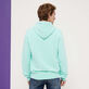 Solid Kapuzenpullover aus Baumwolle für Herren Lagune Details Ansicht 7
