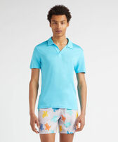 Polo en tencel homme uni Horizon vue portée de face