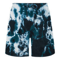 Pantalones cortos de felpa con estampado Rough Ocean Tie &Dye para mujer Emerald vista frontal