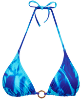 女士 Les Draps Froissés 三角形比基尼上衣 Neptune blue 正面图