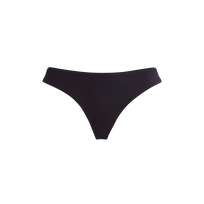 Solid Midi-Bikinihose für Damen Schwarz Vorderansicht