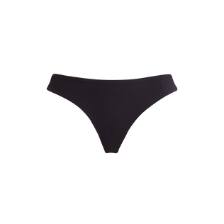 Solid Midi-Bikinihose für Damen Schwarz Vorderansicht