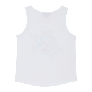 Camiseta sin mangas de algodón orgánico con estampado Vendôme Turtles para niña Blanco vista trasera