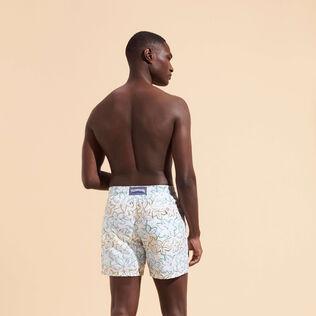 Men Swim Trunks Embroidered Raiatea - Limited Edition White back worn view