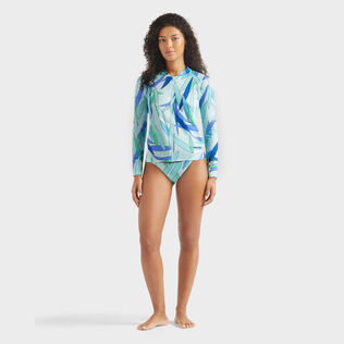 Women Zipped UV-Protection Long Sleeves Rashguard Madrague Thalassa front worn view