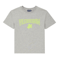 T-Shirt aus Bio-Baumwolle für Jungen Graumeliert Vorderansicht