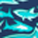 男士 Requins 3D 长款游泳短裤 Navy 