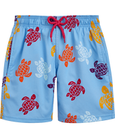 Pantaloncini mare bambino elasticizzati Tortues Multicolores Flax flower vista frontale