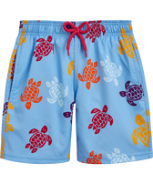 Boys Stretch Swim Trunks Tortues Multicolores Flax flower front view