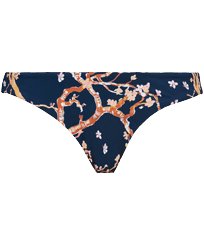 Braguita de bikini de talle medio con estampado Sweet Blossom para mujer Azul marino vista frontal