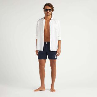 Bañador elástico con cinturilla plana para hombre - Vilebrequin x Inès de la Fressange Azul marino detalles vista 1