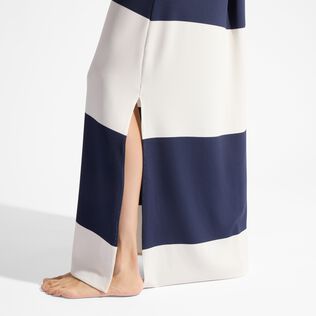 Women Viscose Jersey Maxi Striped Open-Back Dress Navy 细节视图3