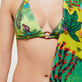 Women Fitted Printed - Women Halter Bikini Top Jungle Rousseau, Ginger back worn view