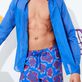 男士 2003 Turtle Shell 图案刺绣泳装 - 限量版 Sea blue 细节视图1