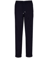 Pantaloni jogger uomo in lana effetto denim Dark denim w1 vista frontale