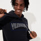 Men Cotton Hoodie Sweatshirt Solid Navy details view 1