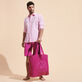 Men Tencel Bermuda Shorts Solid Crimson purple details view 1