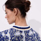 Women Mini Dress Hidden Fishes - Vilebrequin x Poupette St Barth Purple blue details view 2