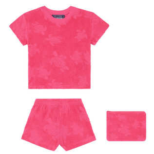Conjunto en tejido terry de jacquard para bebé Buganvilla vista trasera