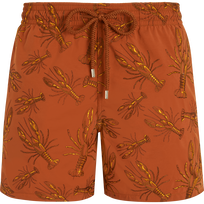 Men Swim Shorts Embroidered Lobsters - Limited Edition Caramel front view